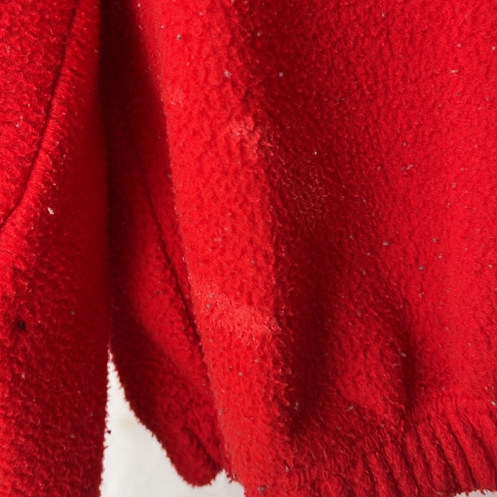 Tommy Hilfiger red fleece pullover with black zipper at the neck, large, AS IS - Picture 3 of 15